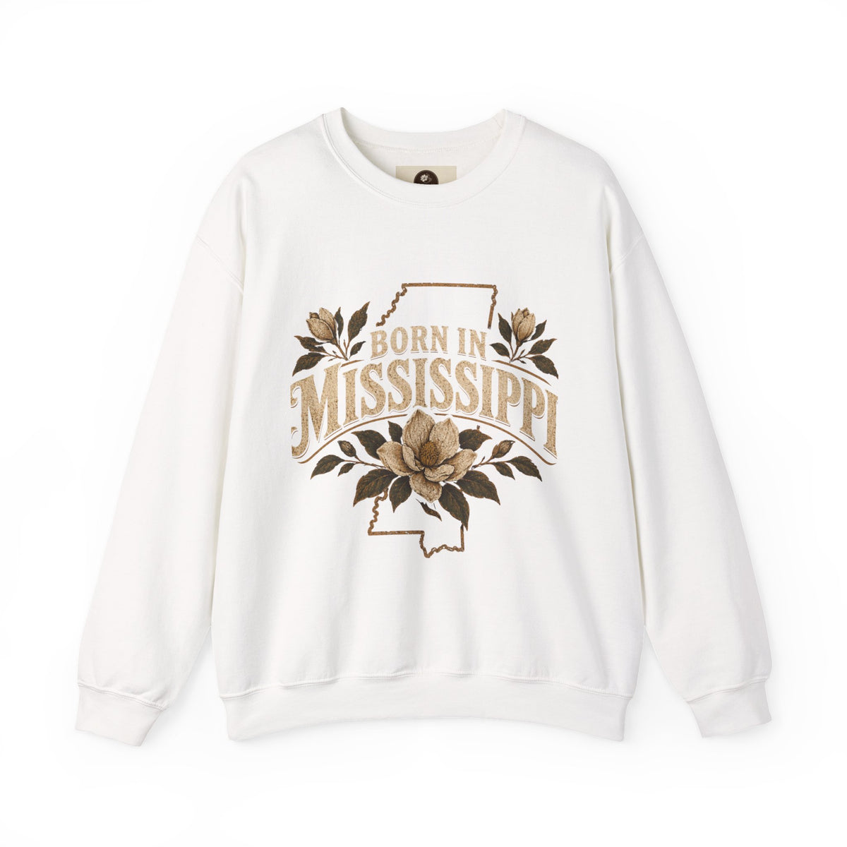 Born in Mississippi Crewneck Sweatshirt — Magnolia State Pride Pullover
