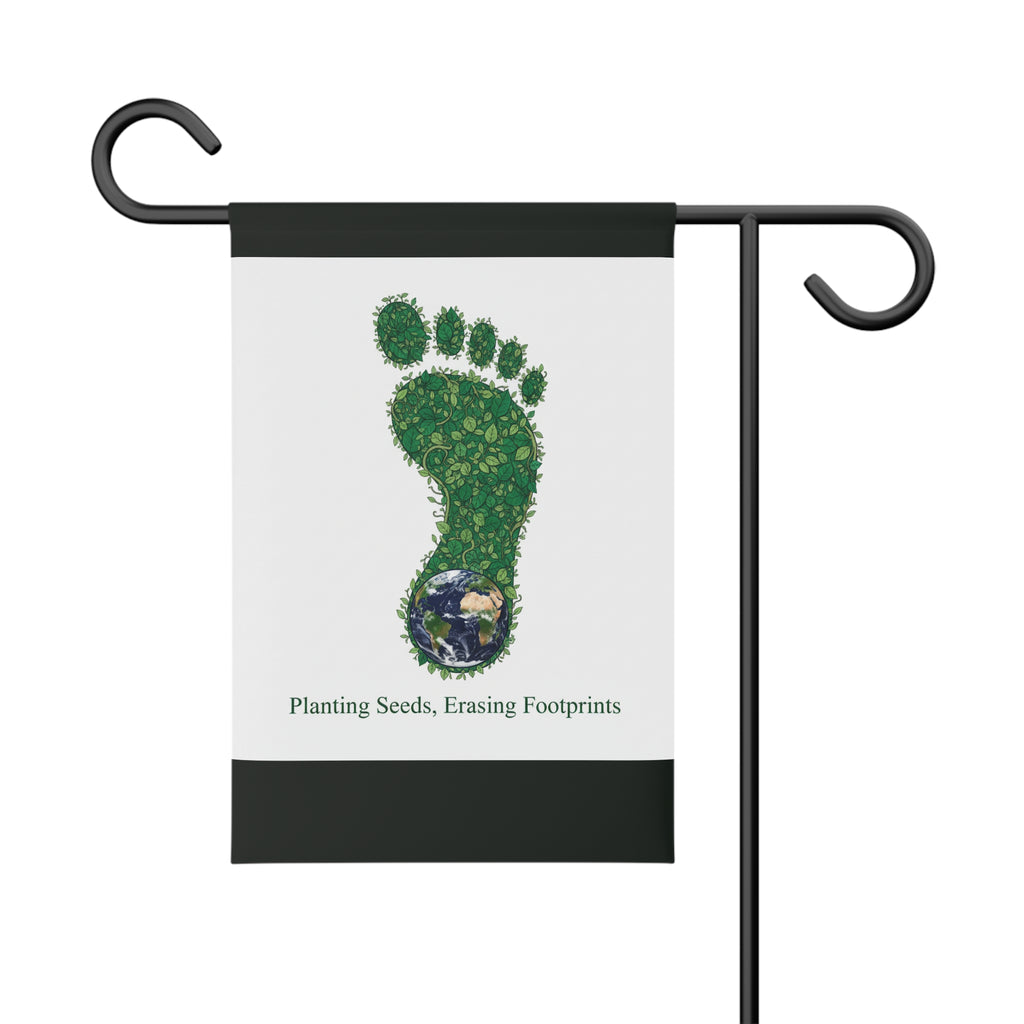 Eco Footprint Garden Banner — "Planting Seeds, Erasing Footprints" Decorative Flag