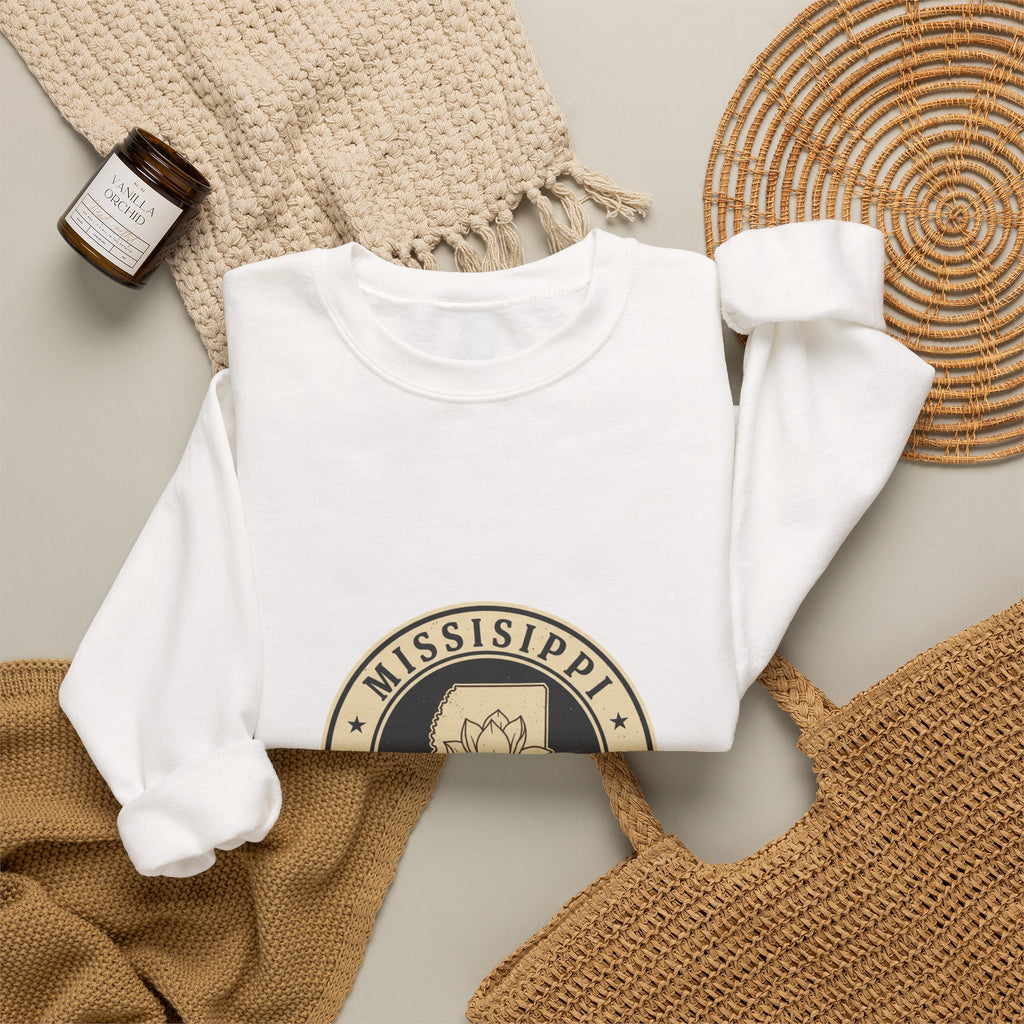 Mississippi Magnolia Seal Sweatshirt | State Floral Emblem Crewneck