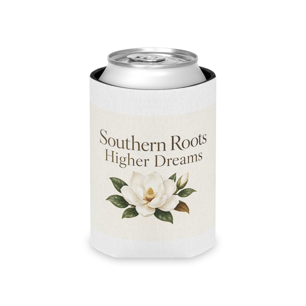 Southern Roots Higher Dreams Can Cooler — Floral Magnolia Can Koozie