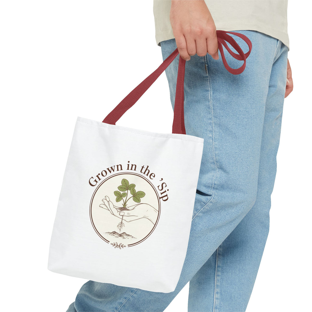 Tote — "Grown in the 'Sip" Plant Lover Canvas Tote