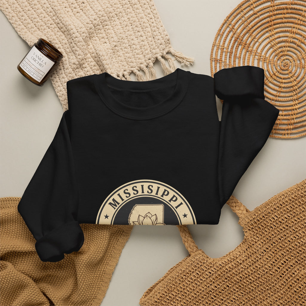 Mississippi Magnolia Seal Sweatshirt | State Floral Emblem Crewneck