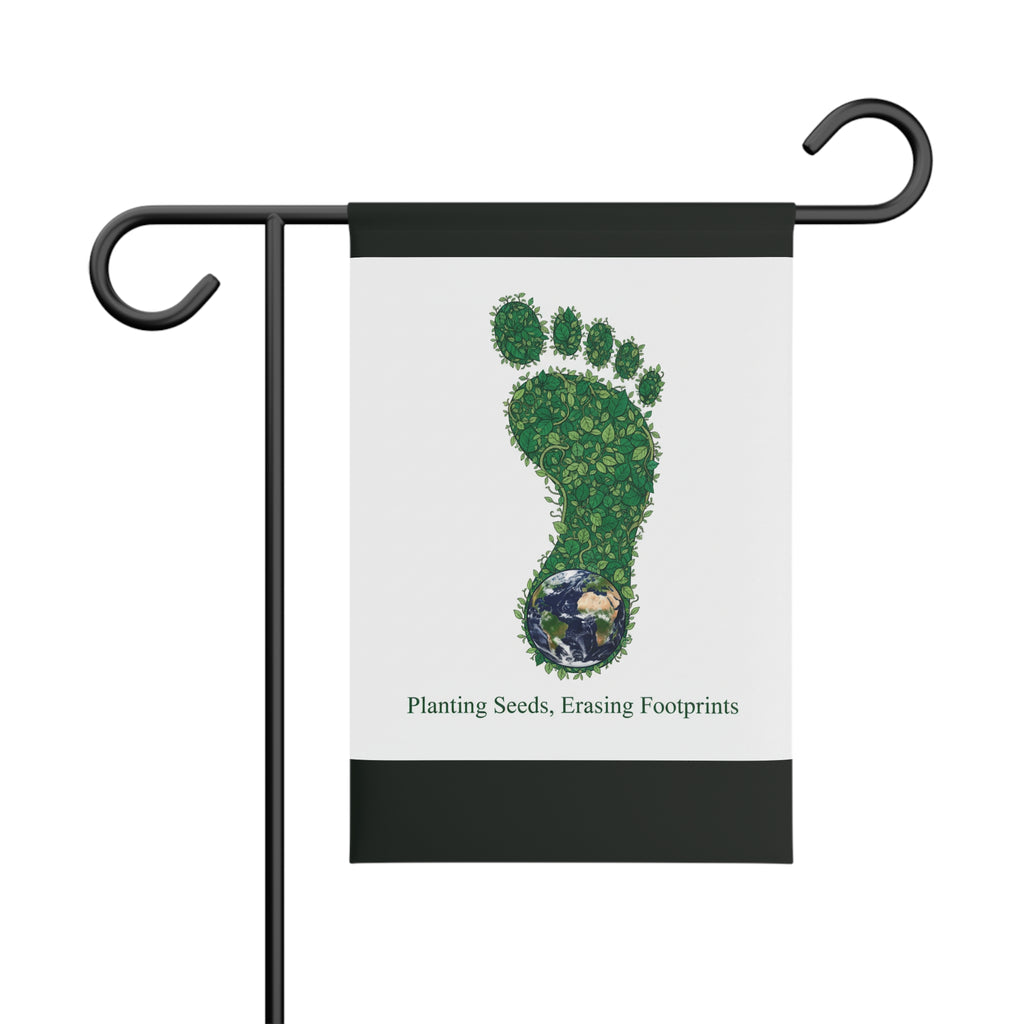 Eco Footprint Garden Banner — "Planting Seeds, Erasing Footprints" Decorative Flag