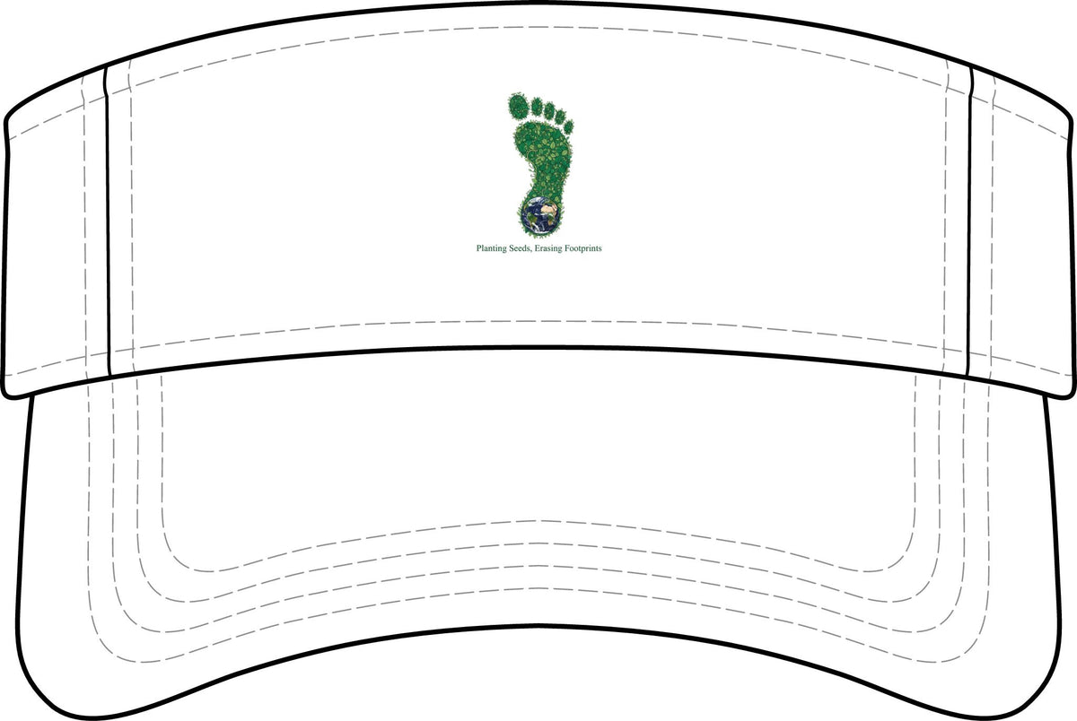 Green Footprint Bio-Washed Visor — Eco-Friendly Embroidered Outdoor Sun Visor
