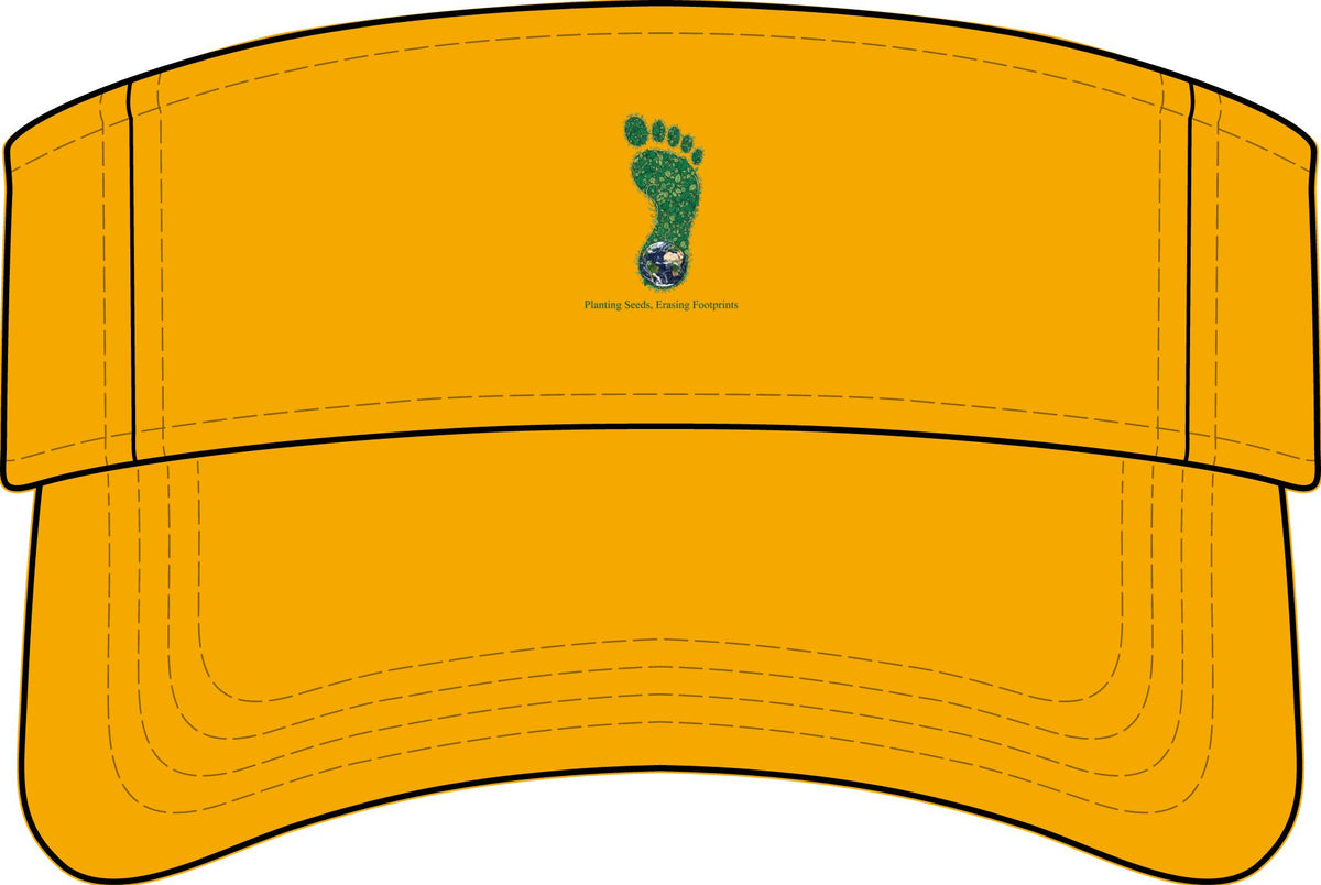 Green Footprint Bio-Washed Visor — Eco-Friendly Embroidered Outdoor Sun Visor
