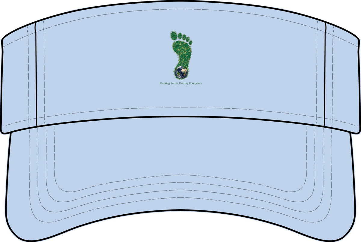 Green Footprint Bio-Washed Visor — Eco-Friendly Embroidered Outdoor Sun Visor