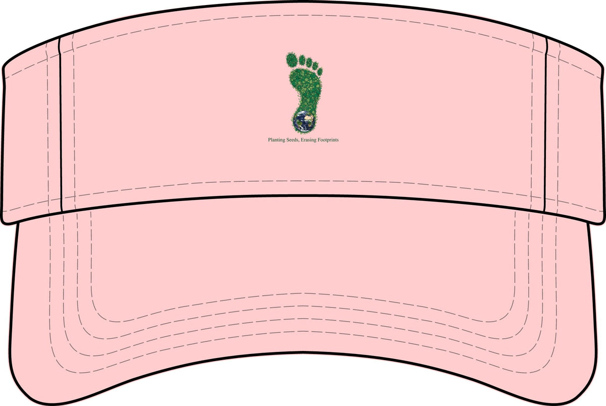 Green Footprint Bio-Washed Visor — Eco-Friendly Embroidered Outdoor Sun Visor
