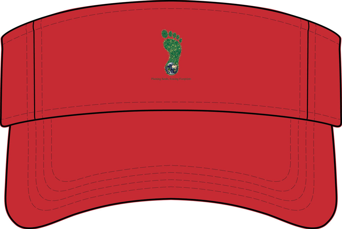 Green Footprint Bio-Washed Visor — Eco-Friendly Embroidered Outdoor Sun Visor