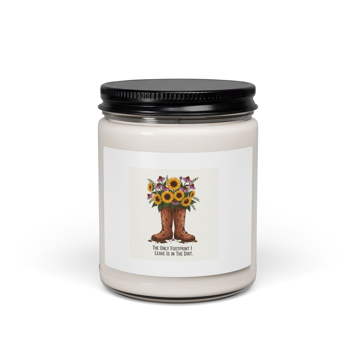 Sunflower Cowboy Boots Soy Candle — 9oz Scented Jar (The Only Footwear I Love)