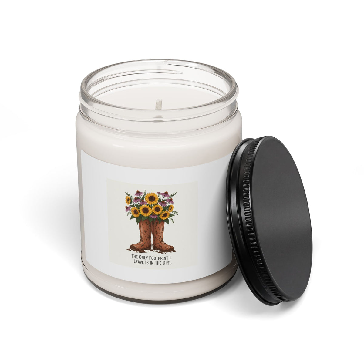 Sunflower Cowboy Boots Soy Candle — 9oz Scented Jar (The Only Footwear I Love)