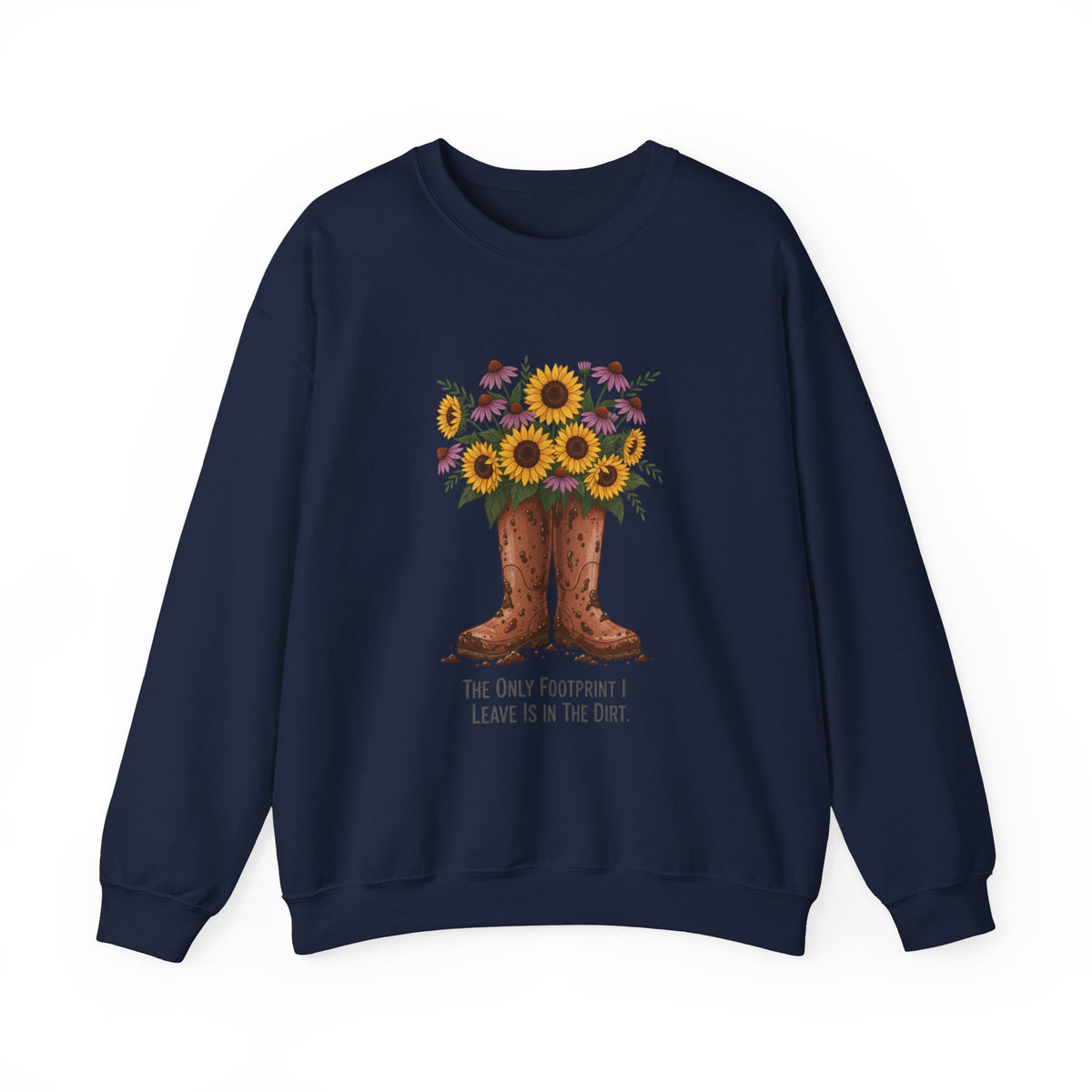 Sunflower Cowboy Boots Crewneck Sweatshirt — Floral Western Graphic