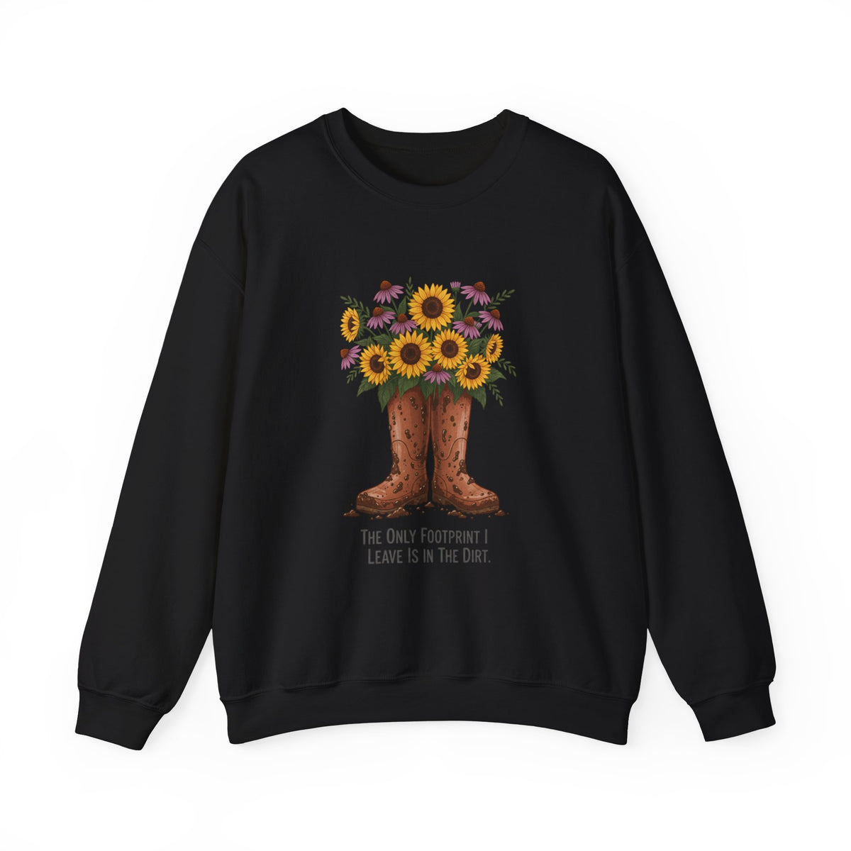 Sunflower Cowboy Boots Crewneck Sweatshirt — Floral Western Graphic