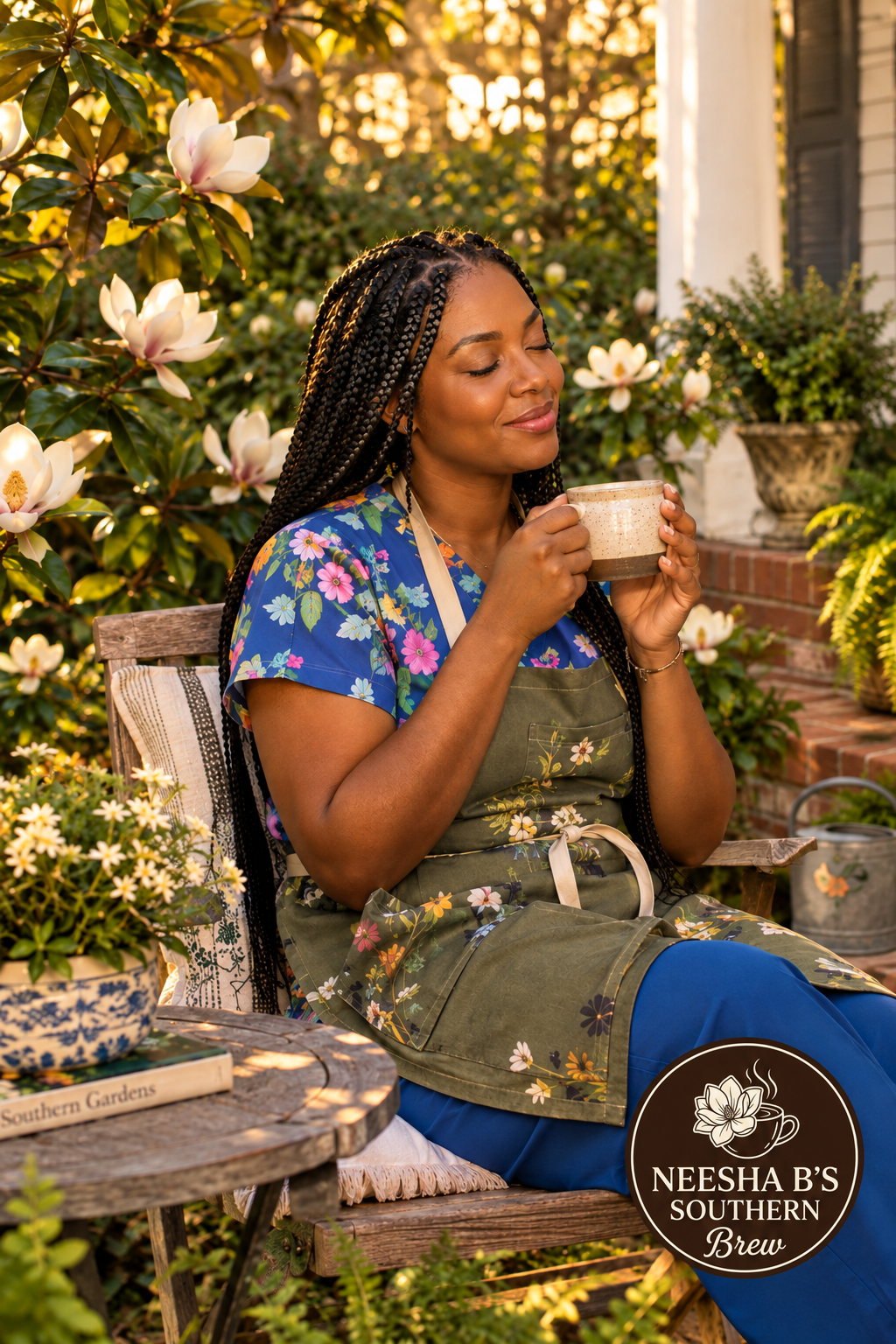 Neesha B's Southern Brew Lifestyle Photo with Logo